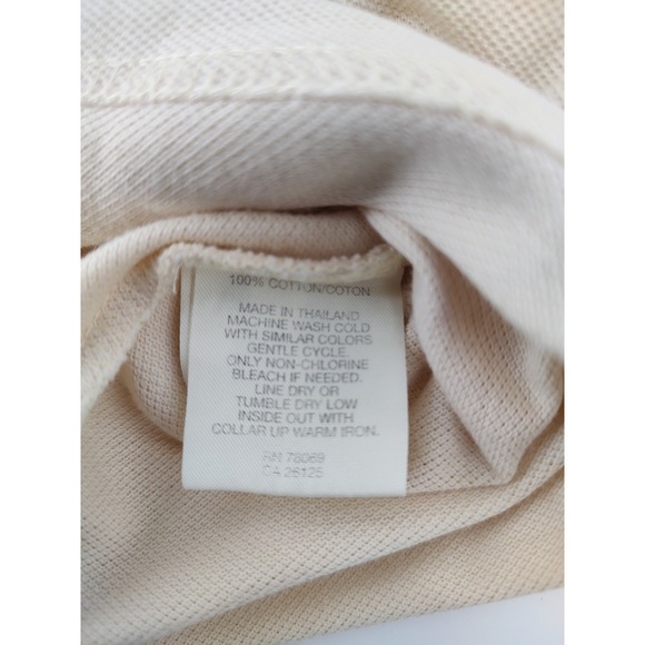 Callaway Golf Sport Polo Shirt Men Size L Beige Excellent Short Sleeve Pique - Picture 10 of 10